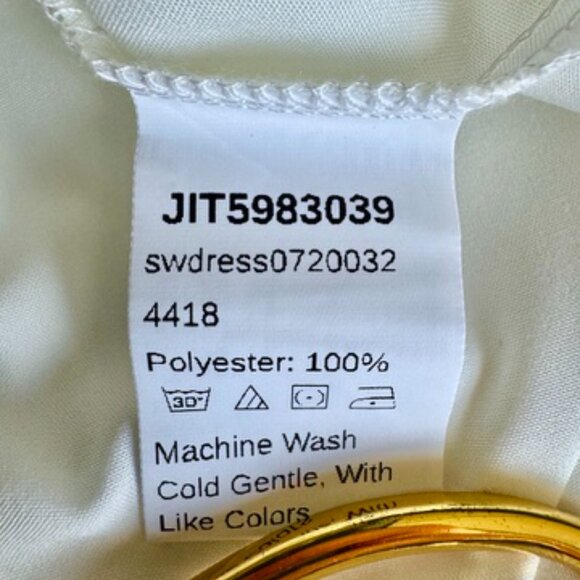 White 3/4 Puff Sleeve Maxi Dress - Picture 12 of 15